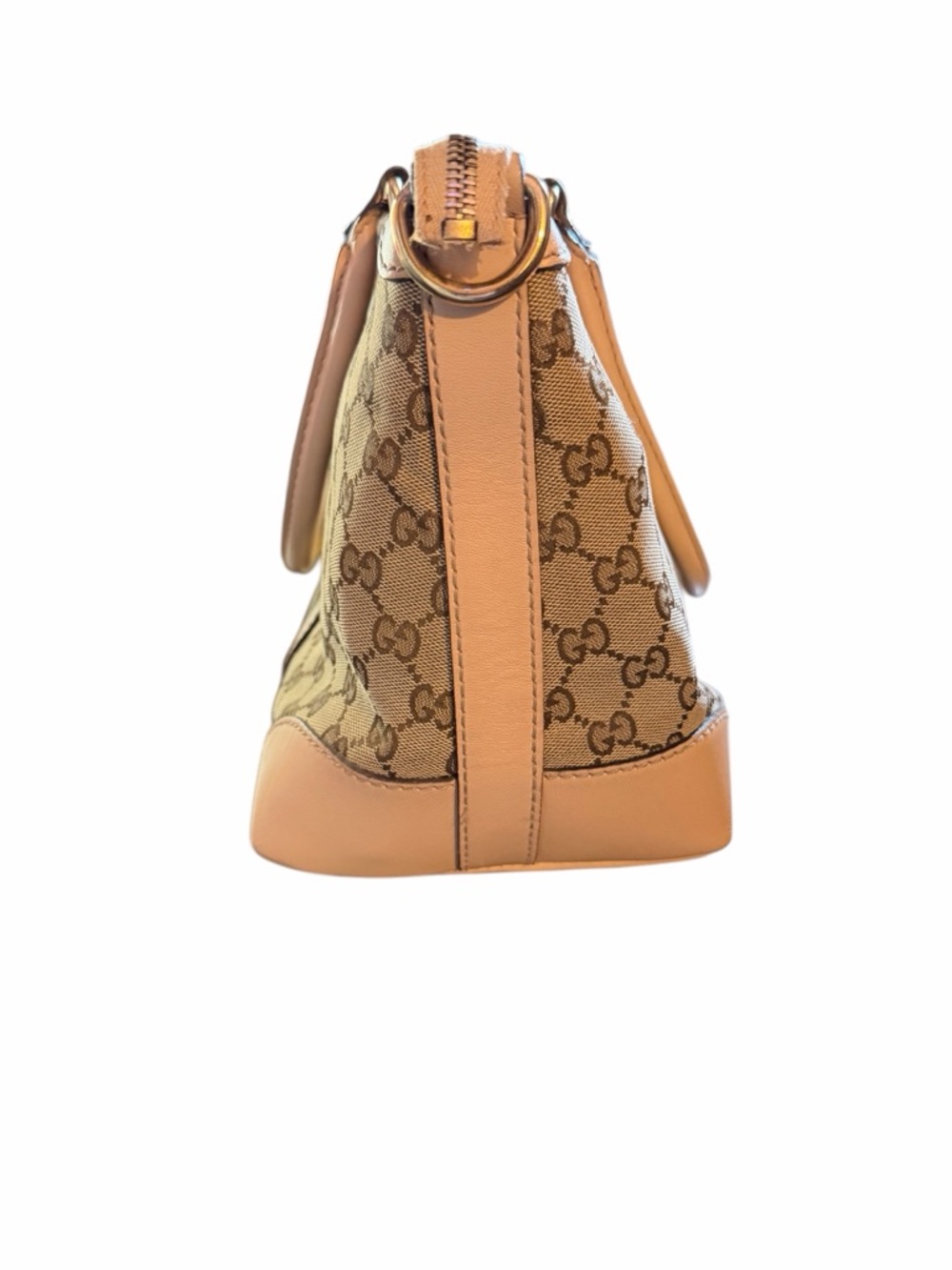 ✨ PRISTINE ✨ Gucci GG Monogram Canvas Web Stripe Tote Bag – Tan Leather - Picture 4 of 14